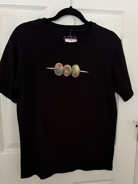 State of Mind Black Tee with Olive Skewer Graphic